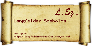 Langfelder Szabolcs névjegykártya